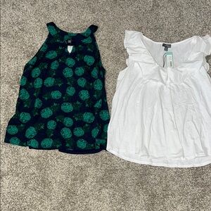 Market & Spruce Pineapple Print and Ruffle Sleeve Tops